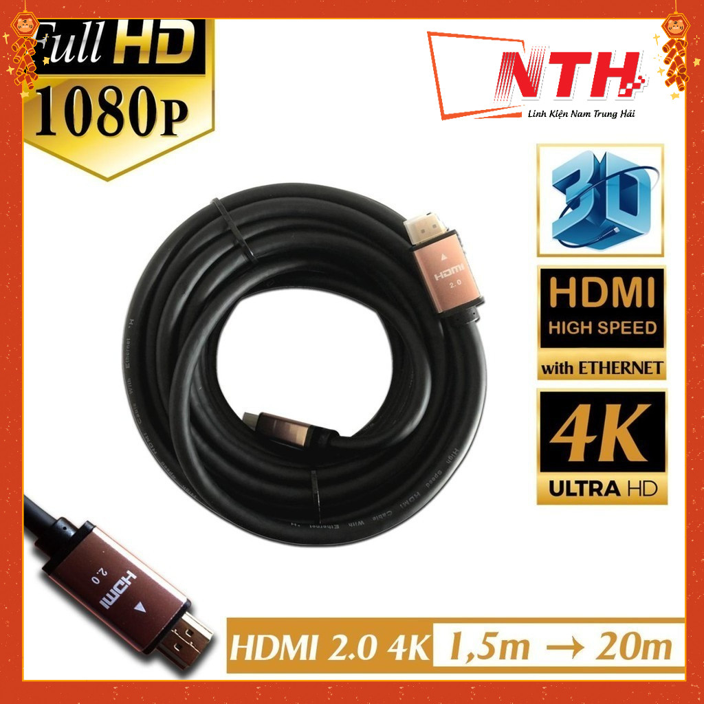 Cáp HDMI 2.0, 4K Dây Tròn 3m