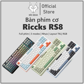 [HỎA TỐC HN - HCM] RICCKS RS8 - Bàn phím cơ Không dây 3 Mode | Mạch Xuôi HIFI | RGB + Led Viền | QMK/VIA