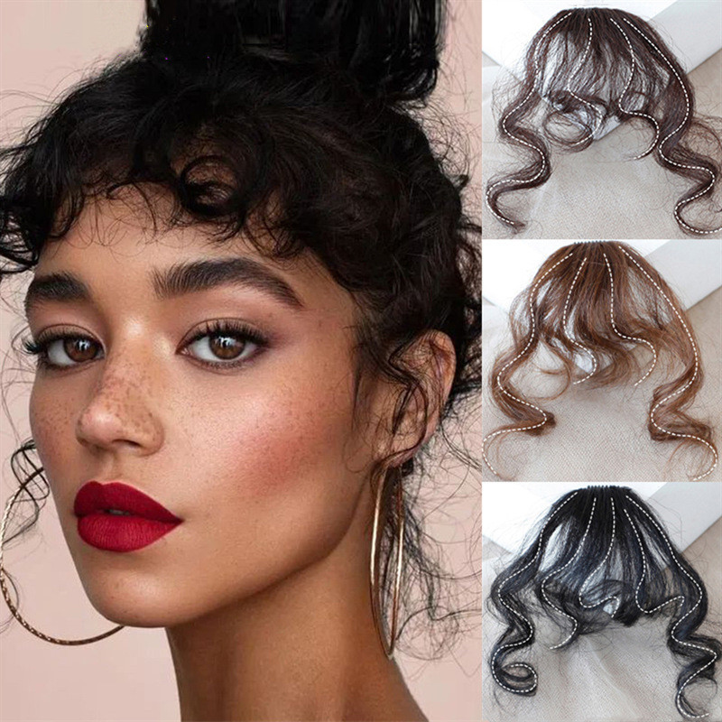 Fashion Curly In Front Fringe Hair Extension Wig Piece 10cm Wig Fringe Natural Fuffy Clip