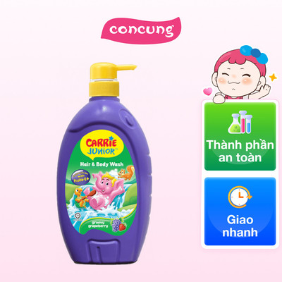 Sữa tắm gội toàn thân cho bé từ 2 tuổi Carrie Junior hương Grapeberry 700g