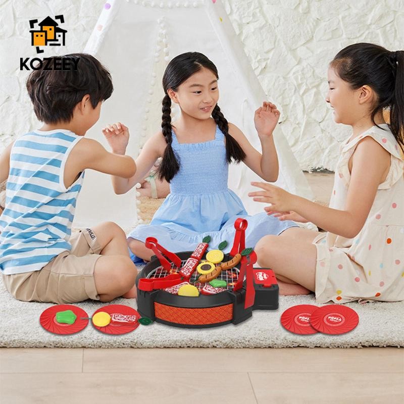 KOZEEY 27 Cái Đồ Chơi Nướng BBQ Bộ Giả Vờ BBQ Phụ Kiện Bộ Đồ Chơi Thịt Nướng Giả Vờ Chơi Vai Trò Chơ