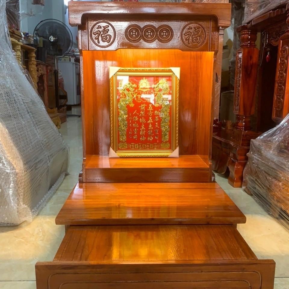 [RẺ ĐẸP] Bàn thờ ông địa thần tài gỗ xoan đào ngang 48cm Gỗ trang trí thờ cúng bàn thờ thần tài thổ 