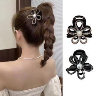Thìa lưng hoa rỗng bằng kim cương lấp lánh cao cấp có kẹp tóc cuộn