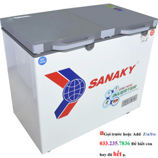 [Chính Hãng] Tủ đông Inverter SANAKY 220 lít VH-2899W4K - MẶT KÍNH CƯỜNG LỰC, 1 NGĂN ĐÔNG 1 NGĂN MÁT