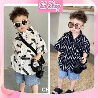 Set bộ sơ mi CB-H07 quần đùi jean cho bé trai