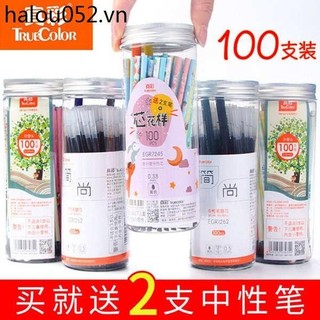 Bút Miễn Phí Màu Thật Đổ Lại 0.5 Mm Đen Full Kim Ống 60 Thùng 0.38 Carbon Tươi Đen Đỏ Thi Sinh Viên Sử Dụng 0.35 Viên Đạn Chữ Ký Bút Đổ Lại 100 Miếng Trung Tính Nạp Lại
