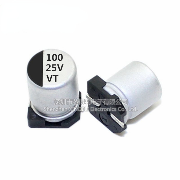 Tụ điện điện phân chip 25V 100UF 6 * 7MM smd Tụ điện điện phân nhôm 6X7MM Thương hiệu mới Hàng có sẵ