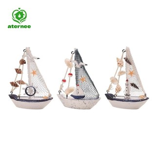 Aternee Wood Thuyền buồm Handmade Trang trí truyền thống Thu nhỏ Trang trí nội thất Hải lý