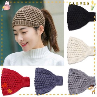 Clever Băng Đô Mùa Đông Ấm Áp Mềm Co Giãn Mũ Dệt Kim Turban