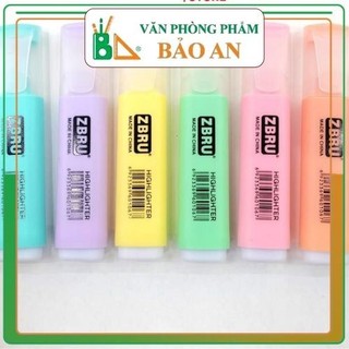 Bút Highlight Đánh Dấu Nhớ Dòng Dạ Quang ZBRU HY-102 --viết êm tay, cảm giác thoải mái viết đều tay