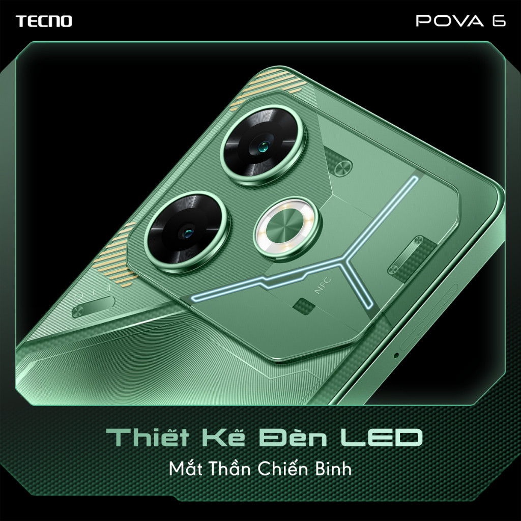 Điện thoại gaming Tecno Pova 6 (8+8)GB/256GB I 6000mAh + 70W I AMOLED 120Hz I 108MP | BigBuy360 - bigbuy360.vn