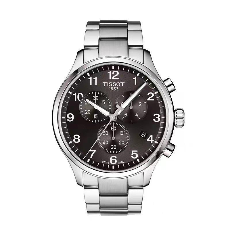 Đồng hồ nam Tissot dòng du lịch nhanh nam thể thao ba mắt đồng hồ thạch anh mặt số lớn