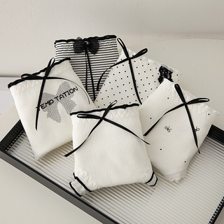 5a Full Quần Chống Khuẩn Nguyên Chất Cotton Quần Lót Nữ Ngọt Ngào Nơ Cô Gái Giữa Eo Vành