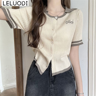 LELUODI áo polo nữ áo có cổ Thời trang phổ biến xu hướng Fashion WMJ24805UH 33Z240815
