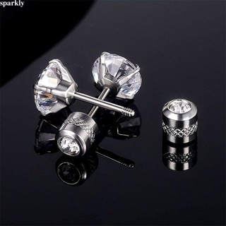 🎉sparkly🎉Bông Tai Titan Đính Kim Cương Giả Thời Trang Cho Nam Nữ