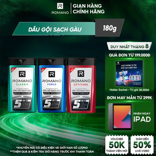 Dầu gội sạch gàu 5in1 Romano hương nước hoa 180g