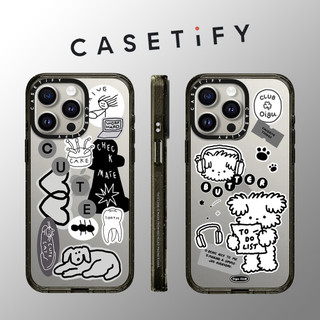 Casetify Graffiti Âm nhạc cho chó Vỏ điện thoại Acrylic chống sốc trong suốt cho iPhone 15 Pro Max 14 Plus 13 ProMax 12 12Pro Vỏ bảo vệ cứng bằng điện thoại chống sốc