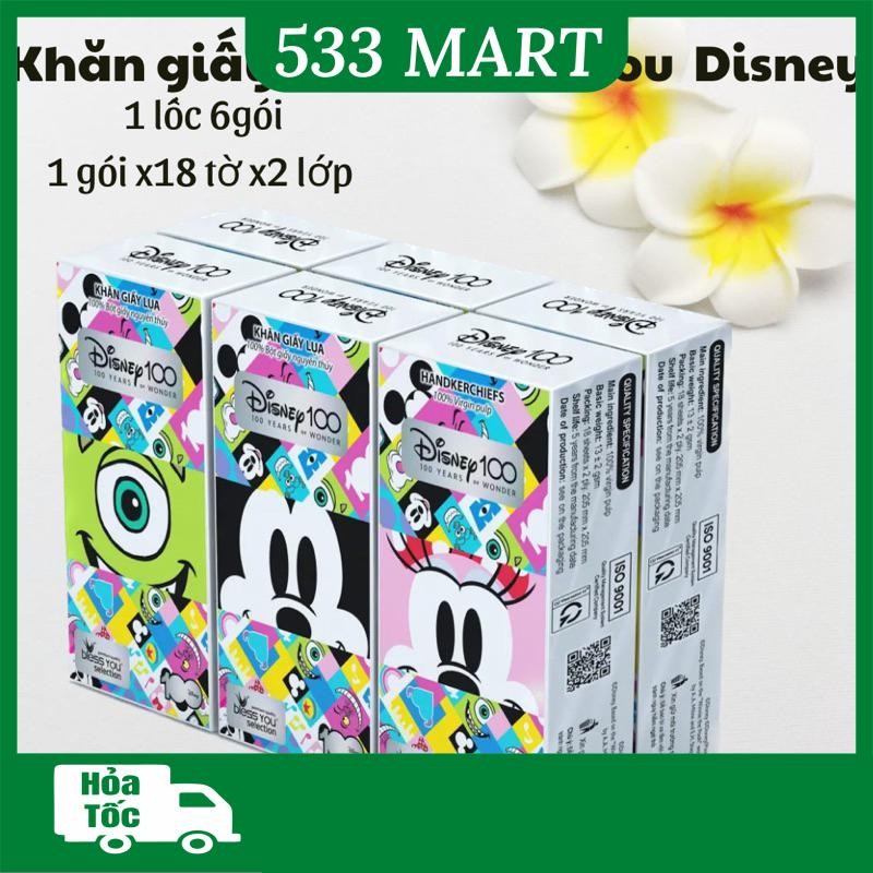 [LỐC 6 GÓI] Khăn giấy lụa bỏ túi Bless You Disney 100 year