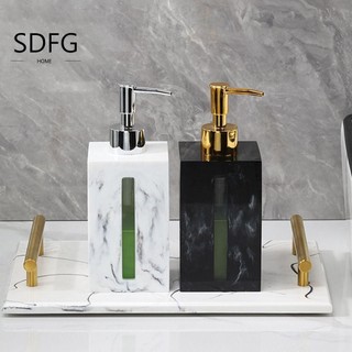 Nước rửa tay Bottlle, Lọ xà phòng cầm tay dạng lỏng giả bằng đá cẩm thạch bằng nhựa, Đầu bơm ép sang trọng nhẹ Phong cách Bắc Âu Hộp đựng Gel tắm nhà bếp