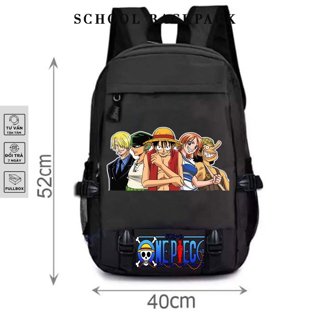 Balo One piece đảo hải tặc , Cặp one piece - Balo học sinh luffy ace zoro