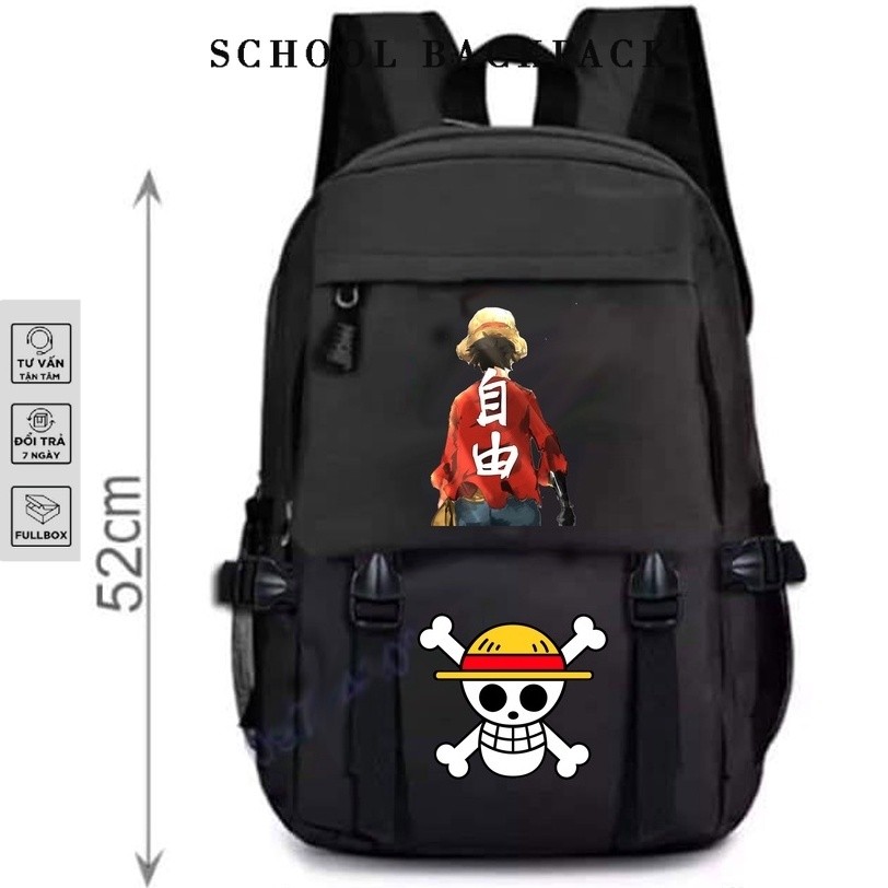 Balo Luffy One Piece 🎁 FREESHIP 🎁 Balo onepiece dành cho fan luffy - cặp one piece giá rẻ in theo yê