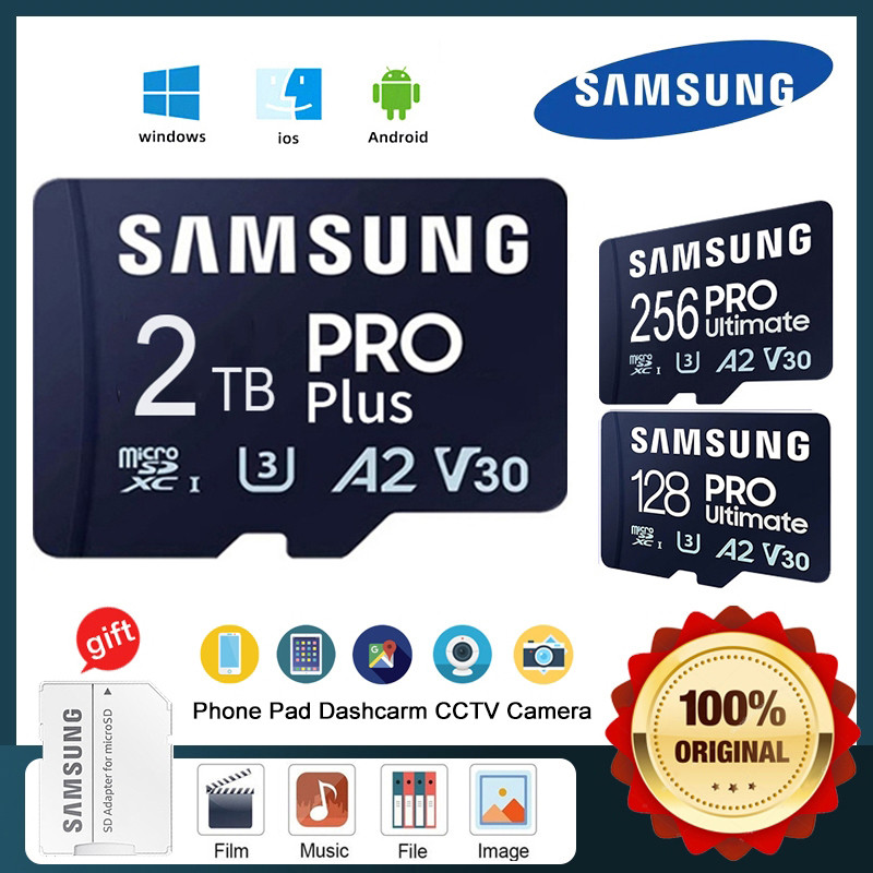 Thẻ nhớ Samsung Micro Thẻ Sd 2TB 1TB 512GB Thẻ Tf cho điện thoại, Dashcarm, Pad, CCTV, Camera