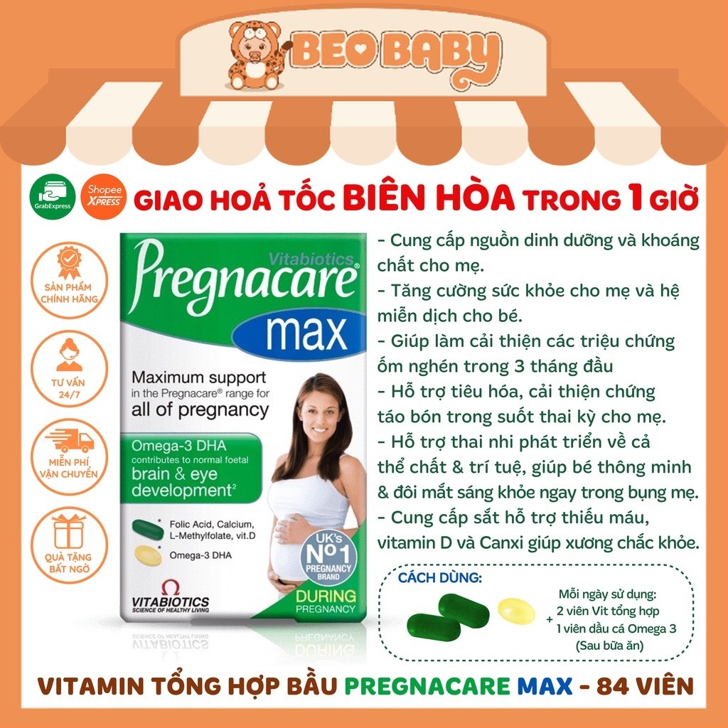 [XẢ KHO Date 7/2026] Vitamin bầu Pregnacare Max UK