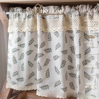 Rèm ngăn bếp, rèm phong thủy nhành lá, rèm che xinh xắn, rèm che tủ, rèm che kệ đồ có viền ren | HQ HOME