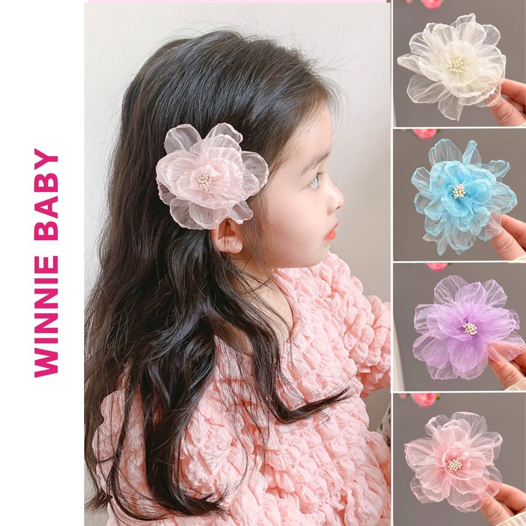 Kẹp Tóc Hoa Trà Ngọt Ngào Tiểu Thư Dễ Thương Phụ Kiện Tóc Cho Bé Gái Và Phụ Nữ