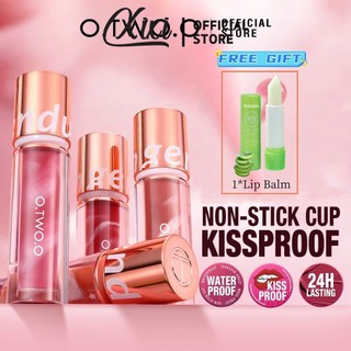  O.TWO.O Velvet Matte Lip Tint Chống Thấm Nước Lâu Dài Chống Dính Cup Son Môi Màu Cao ﻿+  1 Son dưỡng môi