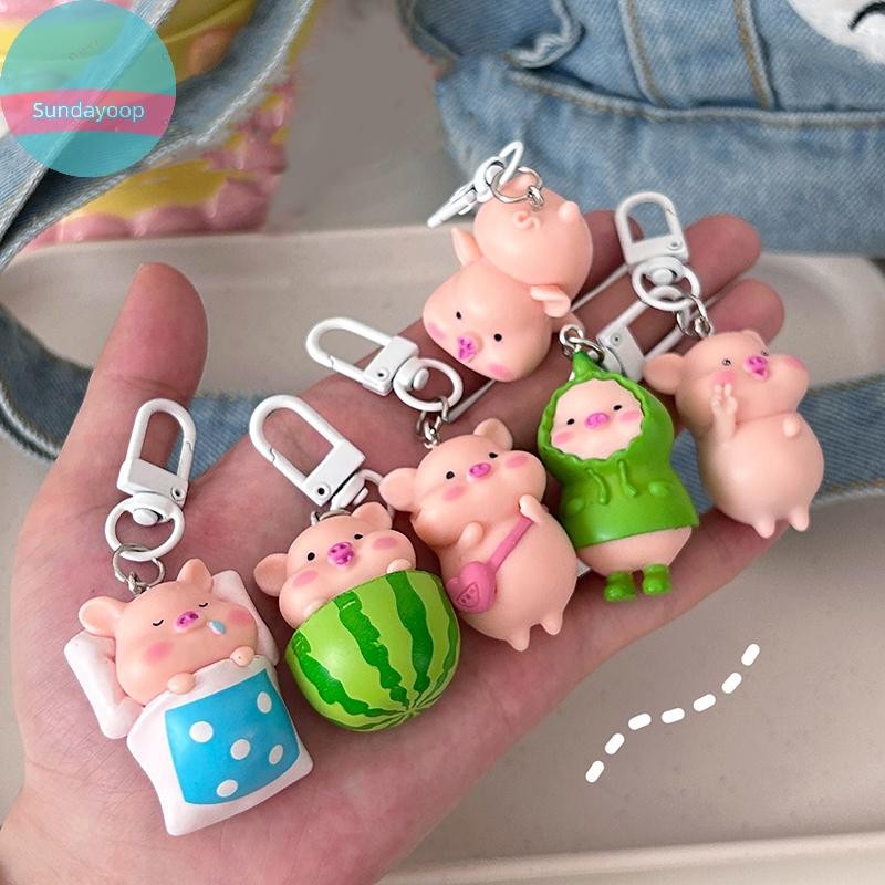 Sund Dễ Thương Ngộ nghĩnh Ba Chiều Heo Móc Khóa Kawaii Lợn Hình Động Vật Móc Khóa Túi Điện Thoại Di Động Mặt Dây Chuyền Trang Trí Phụ Kiện VN