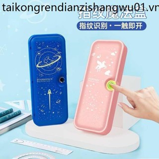  Hộp văn phòng phẩm vân tay Học sinh tiểu học Khóa kết hợp Hộp đựng bút chì vân tay Smart High @ 