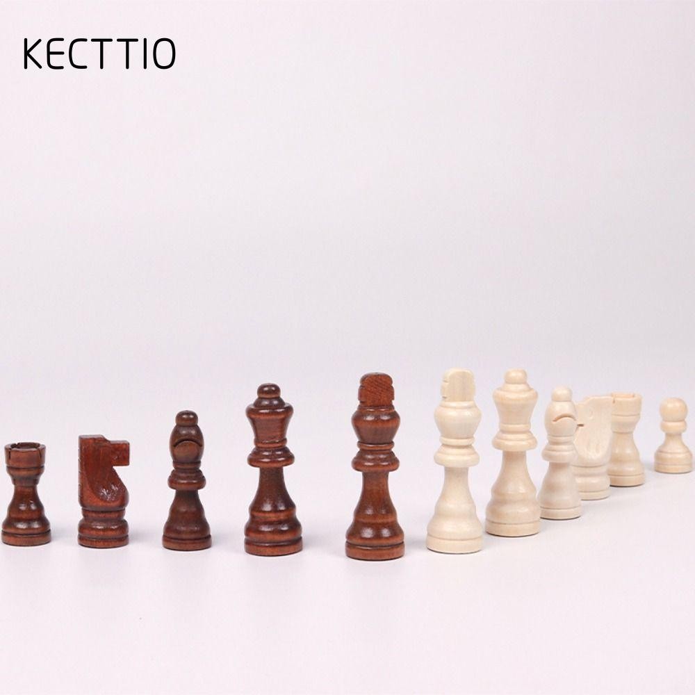 KECTTIO Bộ cờ vua bằng gỗ 32 quân, chiều cao vua 7.6 cm, chỉ quân không kèm bàn cờ