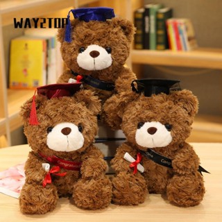 WAY2TOP Đồ Chơi Sang Trọng Nhồi Bông Mặt Dây Chuyền Mềm Cho Trẻ Em Tốt Nghiệp Quà Tặng Dễ Thương Cử Nhân Mũ Gấu