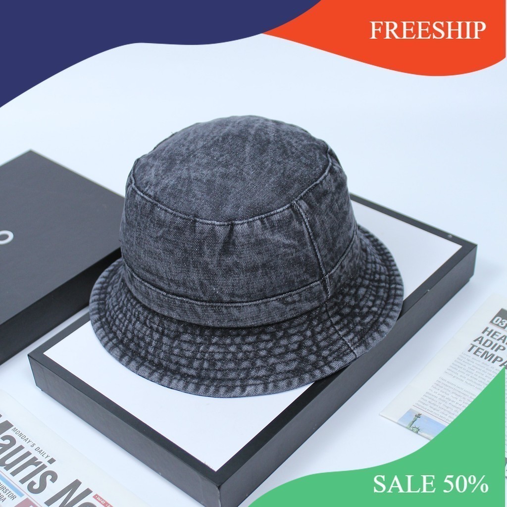 [Ảnh thật] Mũ Nón Bucket Jean Nón Vành Jean Trơn Nón Bo Chất Liệu Jean Cao Cấp Dày Dặn Thời Trang Ch