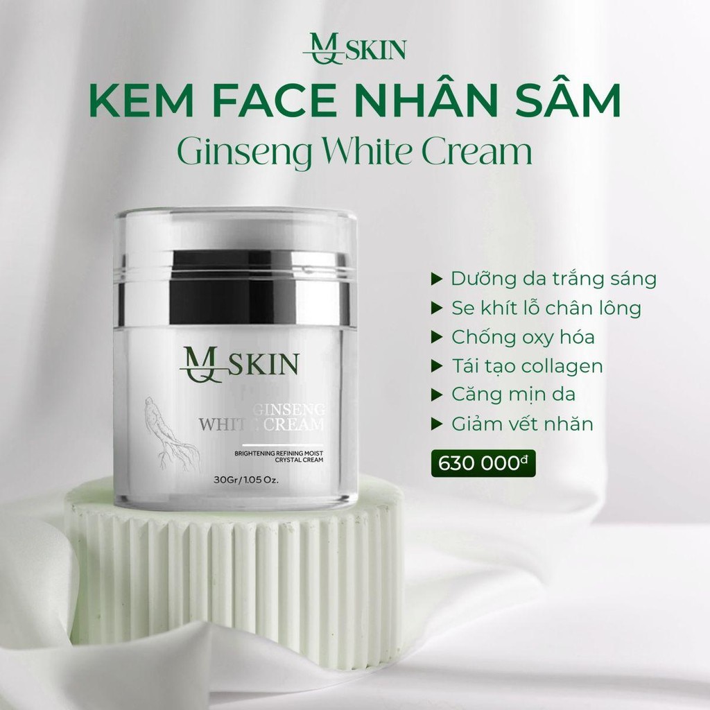Kem Face Nhân Sâm MQ SKIN 30G - Dưỡng Ẩm Trắng Da Căng Mịn MQ Skin