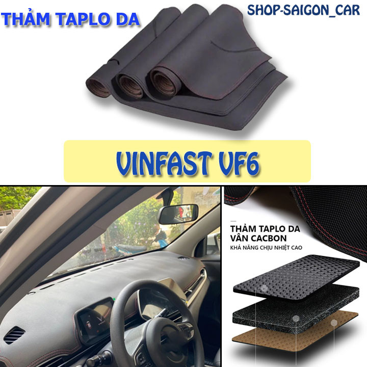Thảm taplo da carbon Vinfast VF6 2023-2025 mẫu không chữ ( có HUD)