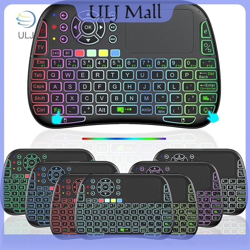 Bàn phím không dây ULJ M9 BT & 2.4G 7 đèn nền Type-C Voice IR Learning Air Mouse Remote Touchpad cho