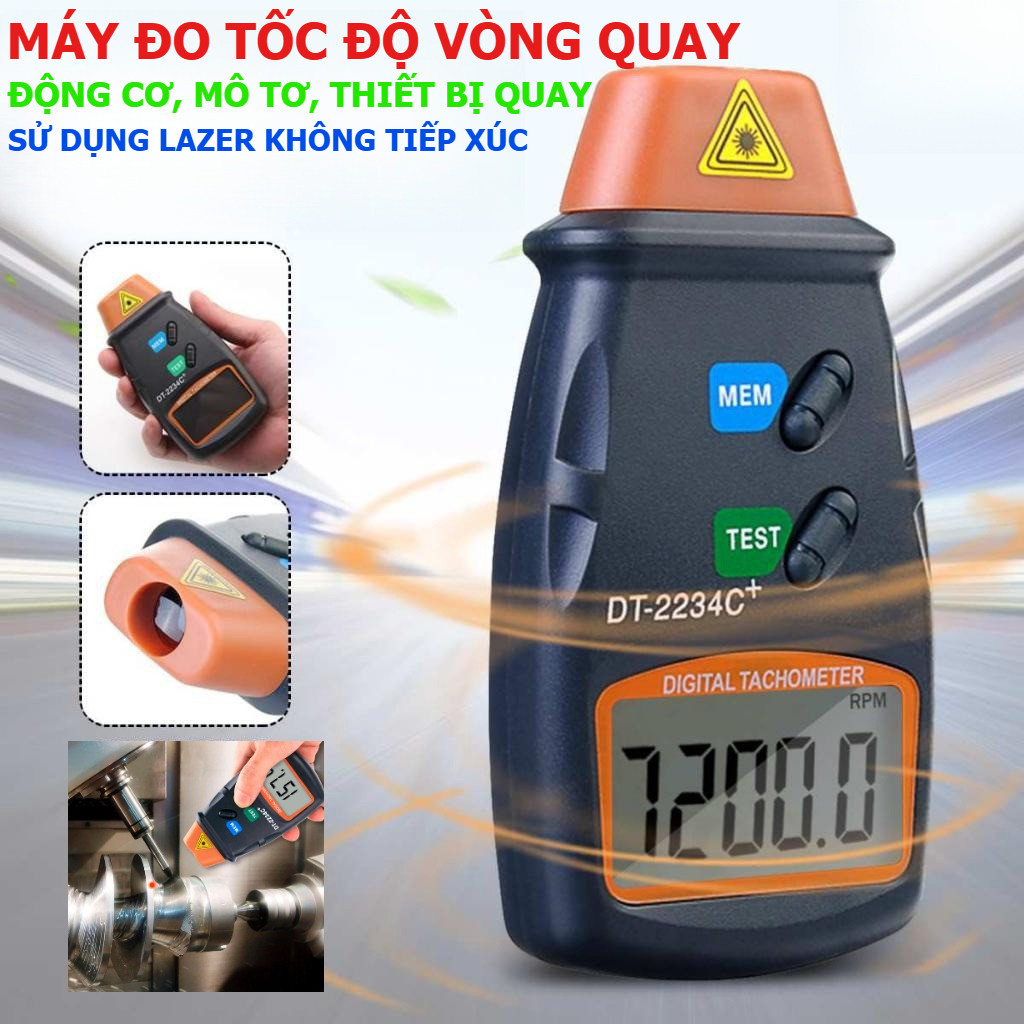 Máy Đo Tốc Độ Vòng Tua, Đo RPM Không Tiếp Xúc DT2234C+