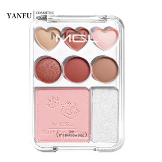 Bảng Phấn Mắt Tình Yêu 8 Màu, Điểm Nổi Bật Blush, Cam Hồng, Màu Đào, Màu Đất, Bảng Trang Điểm Học Sinh Giá Rẻ