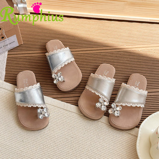 Rumphius Shining Flower Baby Girls Dép Da Thời Trang Ren Kim Cương Đế Mềm Chống Trơn Trượt Giày Trẻ Em Size 23-36