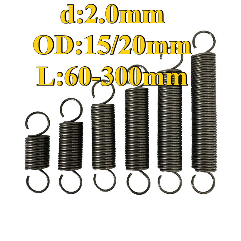 Lò xo căng / lò xo căng có móc (d : 2.0mm, OD:15 / 20mm, L : 60-300mm), áp dụng cho cửa nhà để xe, b