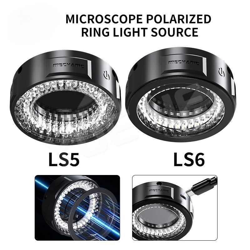 MECHANIC LS5 / LS6 Vòng phân cực Nguồn sáng 84 hạt đèn Tập trung ánh sáng mạnh Chống chói Loại bỏ nguồn ánh sáng phản chiếu