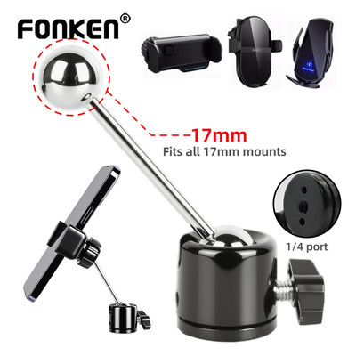 Bóng đôi Fonken 360° Xoay Kim Loại Chân Máy Gắn Giá Đỡ Điện Thoại Máy Ảnh 1 / 4 Vít 17 Mm Bóng Đầu Adapter Phụ Kiện