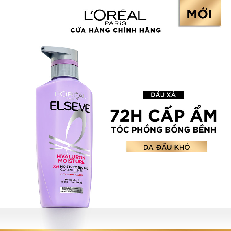 Dầu gội nhẹ bồng mái tóc 72H Elseve HA Pure cho da đầu dầu hoặc Moist cho da đầu khô 620ML | BigBuy360 - bigbuy360.vn