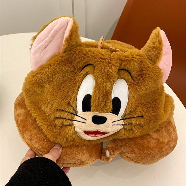【Ready Stock】 Cat and Mouse U-Shaped Pillow Cute Tom Cat Jerry Mouse Hooded Neck Pillow Office Car A