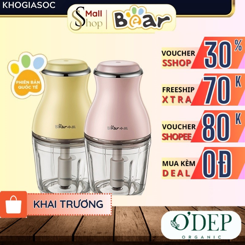 Máy xay thực phẩm ăn dặm Bear Chính hãng 0.6L mini đa năng cho bé B02U2/B02X5 - SSHOP SHL