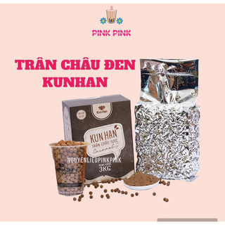    1 Hộp 3kg - ĐEN   Trân Châu Tươi Đen CAO CẤP Kun Han Minh Hạnh Hương Caramel Nguyên Liệu Pha Chế 