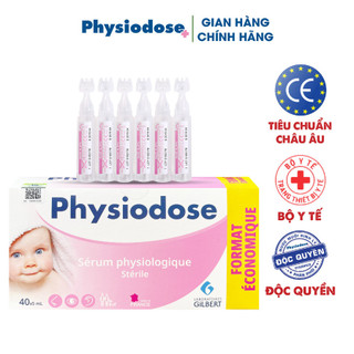Nước muối sinh lý physiodose vệ sinh tai, mũi, mắt cho bé