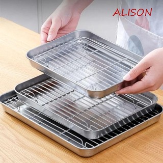 Tấm nướng ALISON với bộ giá làm mát, Đĩa nướng vuông chống dính bằng thép không gỉ, Giá đỡ dây khỏe mạnh Không rỉ sét Kích cỡ khác nhau Kệ nướng Pizza dành cho nữ